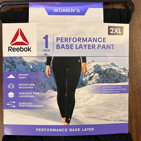Reebok Women’s 1-Pack Black Performance Base Layer Pant Size 2XL - Picture 5 of 10